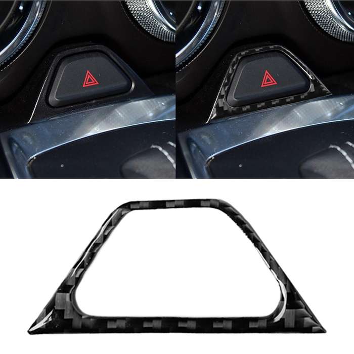 Car Carbon Fiber Warning Light Decorative Sticker for Chevrolet Camaro 2017-2019