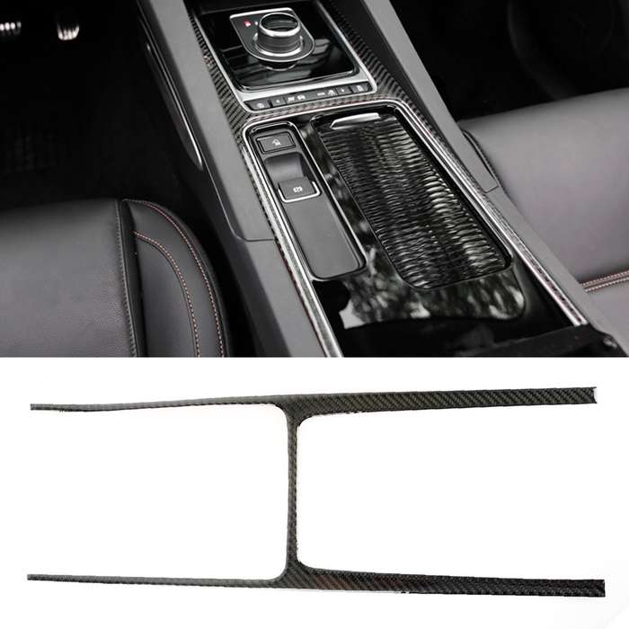 Carbon Fiber Car Water Cup Gear Frame Decorative Sticker for Jaguar F-PACE 2016-2020