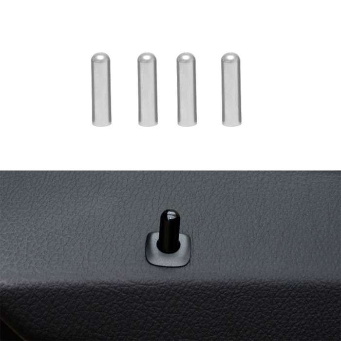 4 in 1 Car Door Latch Pin Door Screw Knob Cap Cover Trim for BMW F10, Left Driving (Silver)