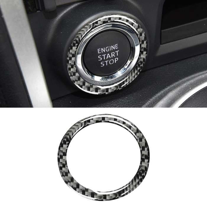 Car Carbon Fiber One-button Start Decorative Sticker for Subaru BRZ / Toyota 86 2013-2017, Left and