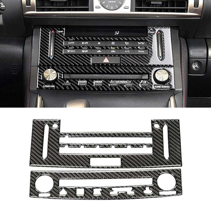 Car Carbon Fiber Air Conditioning CD Panel Decorative Sticker for Lexus IS250 2013-, Left Drive