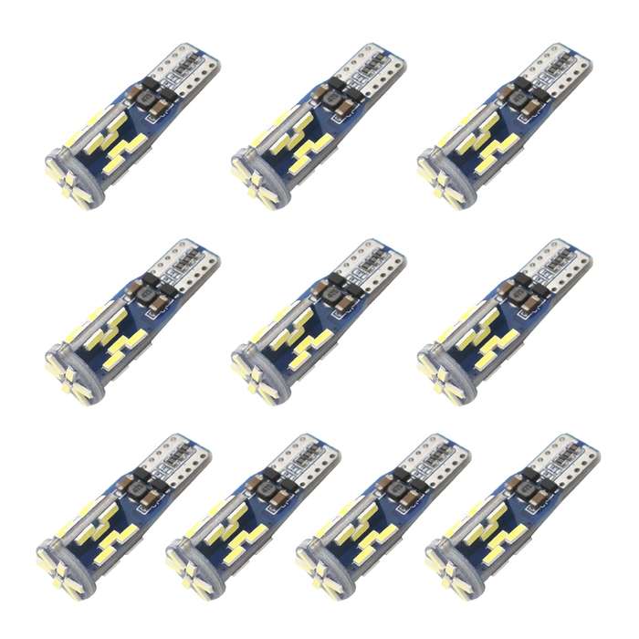 10 PCS T10 DC12V / 3W / 6000K / 180LM Car Canbus Decoding LED Clearance Lights with 30LEDs SMD-4041