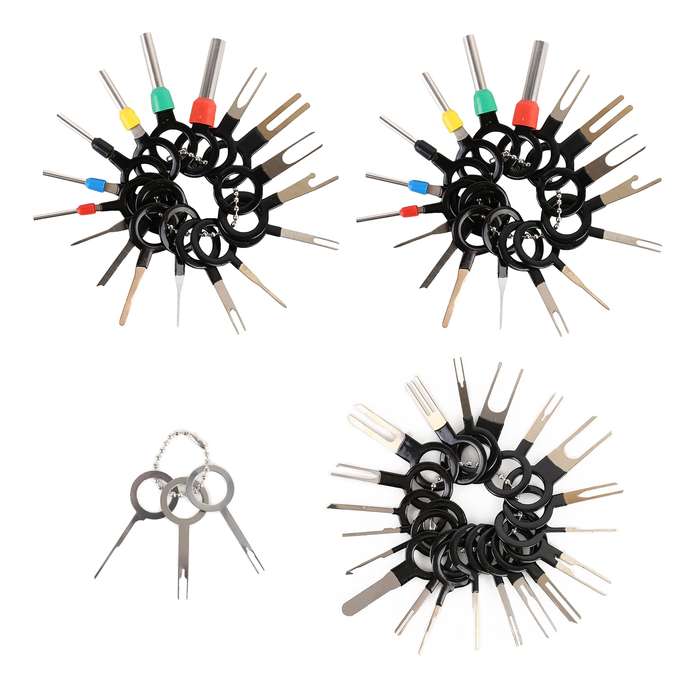 59 in 1 Car Plug Circuit Board Wire Harness Terminal Extraction Pick Connector Crimp Pin Back Needle