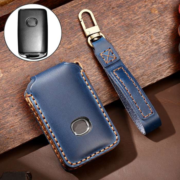 Hallmo Car Cowhide Leather Key Protective Cover Key Case for New Mazda Axela(Black)