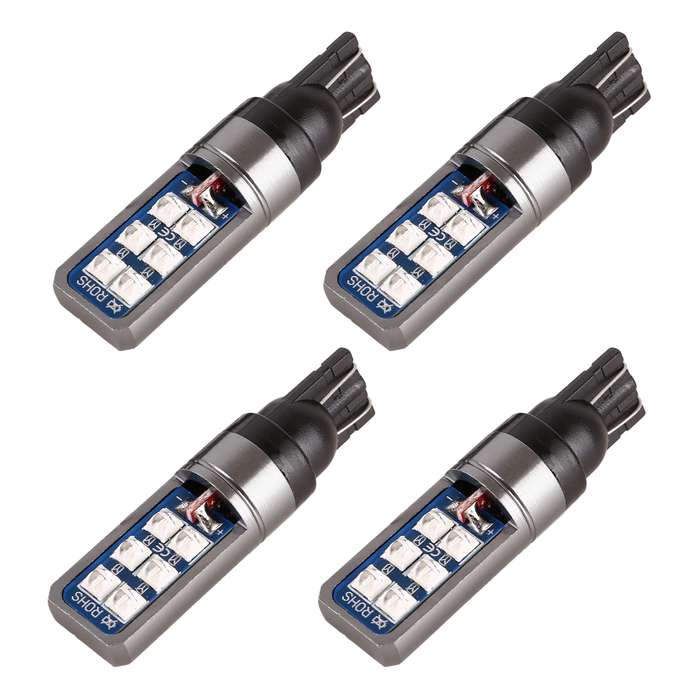 4 PCS T10 DC12V / 4W Car Clearance Light 12LEDs SMD-3030 Lamp Beads (Pink Light)