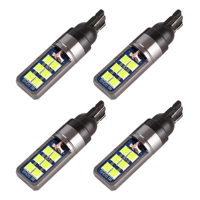4 PCS T10 DC12V / 4W Car Clearance Light 12LEDs SMD-3030 Lamp Beads (Pink Light)