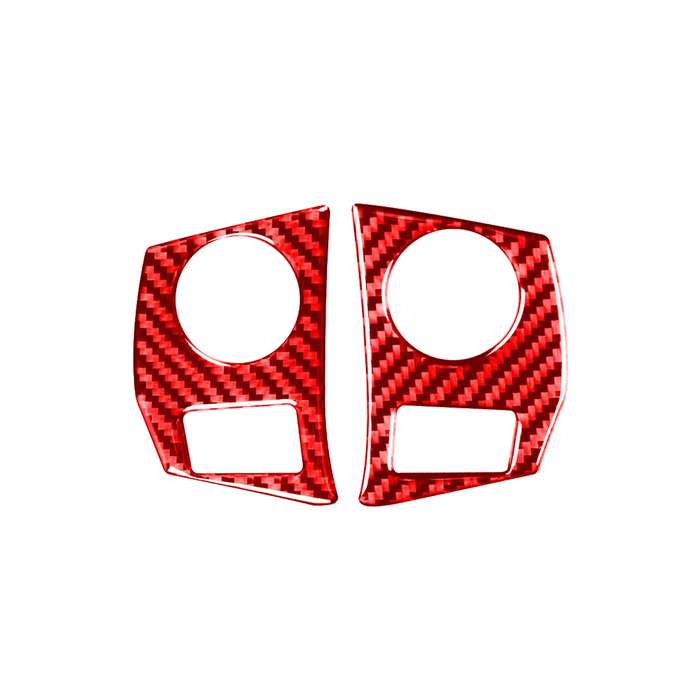 2 PCS / Set Carbon Fiber Car Steering Wheel Button Frame Decorative Sticker for Toyota Corolla 2014-