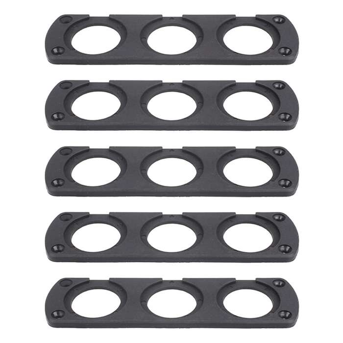 5 PCS 3-Hole Car Modified USB Charging Voltmeter Cigarette Lighter Panel