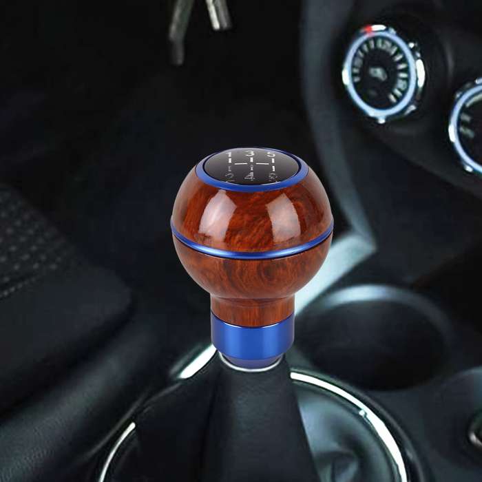 Universal Car Wood Texture Metal Gear Shift Knob (Silver)