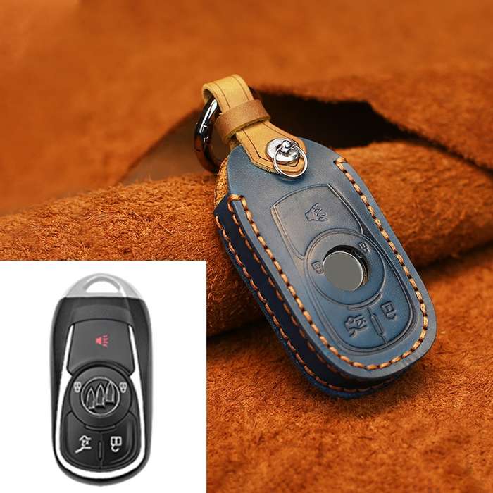 For Buick Car Cowhide Leather Key Protective Cover Key Case, Five Keys Version (Red)