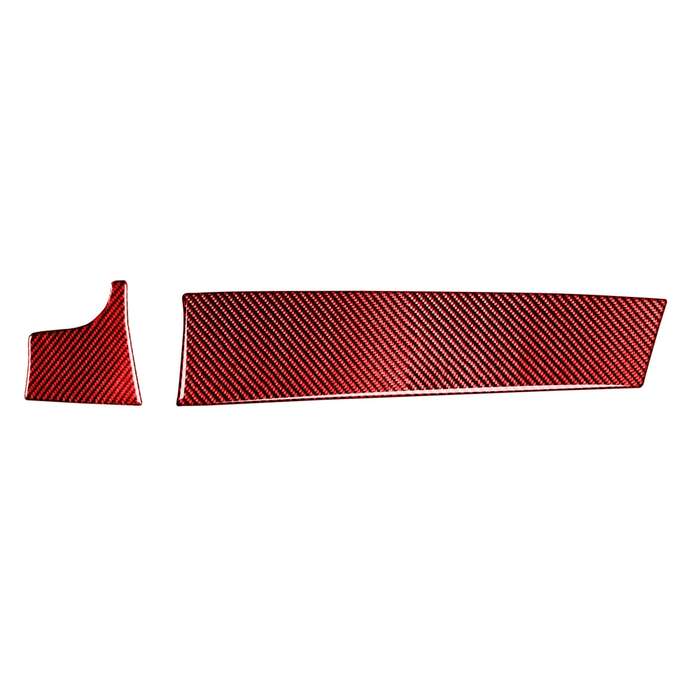 Car Carbon Fiber Central Control Instrument Decorative Sticker for Porsche Panamera, Left Drive (Red