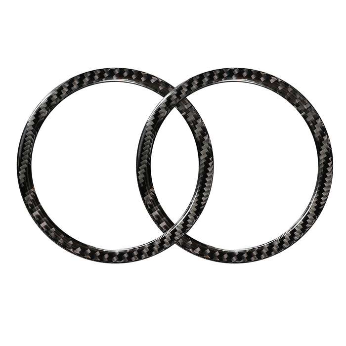 2 PCS Car Carbon Fiber Horn Ring Solid Color Decorative Sticker for BMW G01 X3 2018-2020 / G02 X4 20