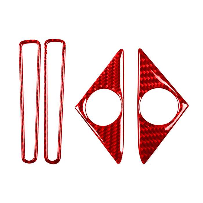 4 PCS / Set Carbon Fiber Car Door Horn + Window Air Outlet Decorative Sticker for Nissan GTR R35 200