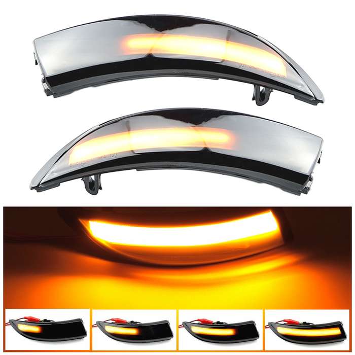 1 Pair For Ford Fiesta 2008-2017 Car Dynamic LED Turn Signal Light Rearview Mirror Flasher Water Bli