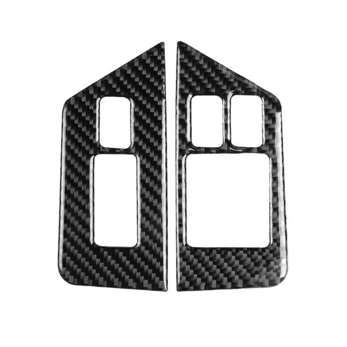 2 PCS Car Carbon Fiber Window Lift Defogger Button Decorative Sticker for Nissan GTR R35 2008-2016,