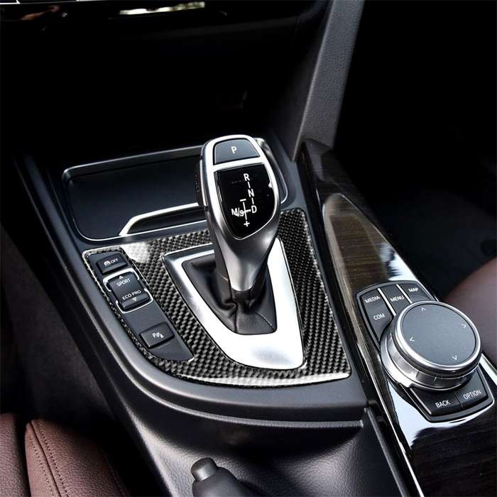 Carbon Fiber Car Gear Panel Decorative Sticker for BMW (F30) 2013-2017 / (F34) 2013-2017, Sutible fo
