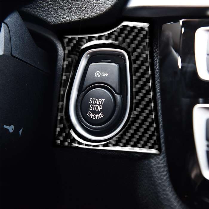 Carbon Fiber Car Key Hole Decorative Sticker for BMW F30 2013-2018 / F34 2013-2017, Sutible for Left