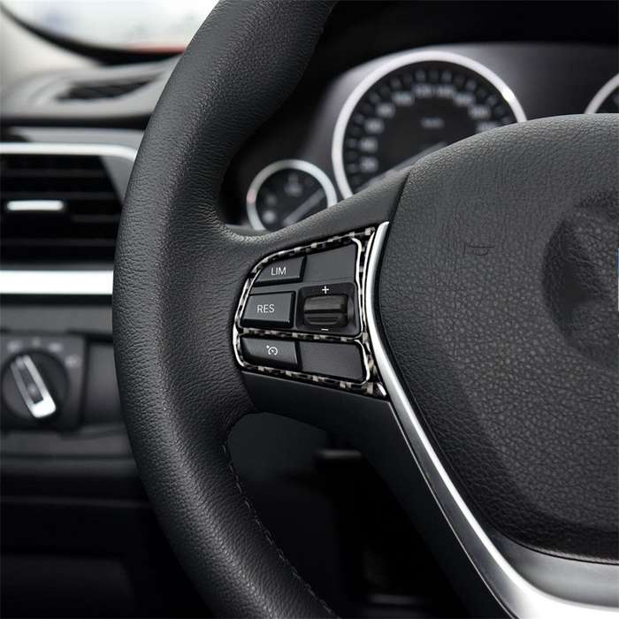 Three Color Carbon Fiber Car Steering Wheel Key Frame Decorative Sticker for BMW F20 2012-2018 / F21