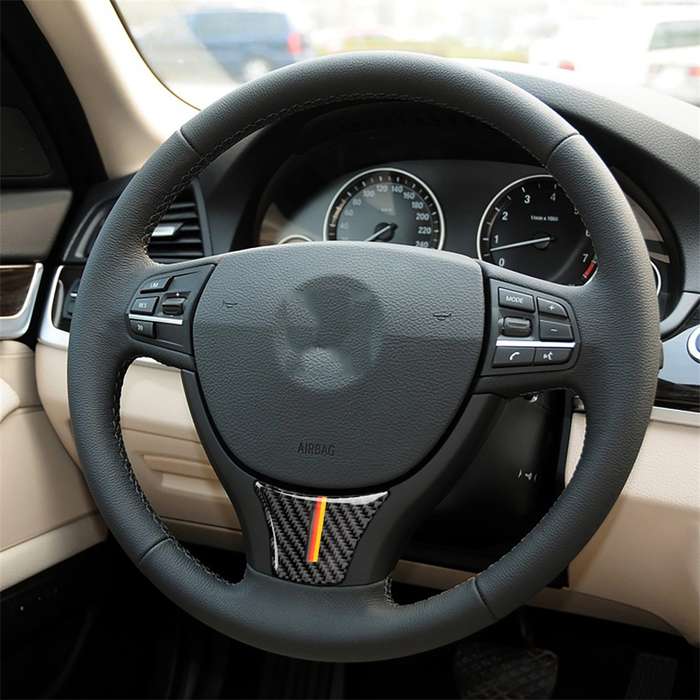 B Edition Three Color Carbon Fiber Car Large Steering Wheel Decorative Sticker for BMW 5 Series F10