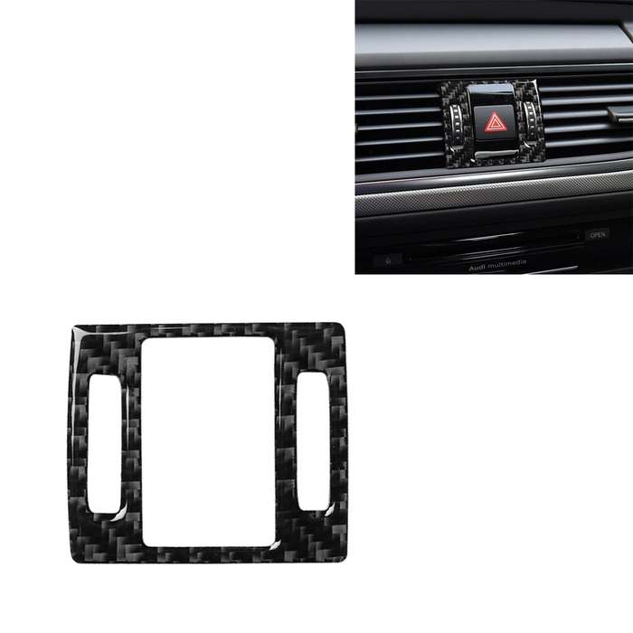 Car Carbon Fiber Warning Light Decorative Sticker for Audi A6 S6 C7 A7 S7 4G8 2012-2018, Left and Ri