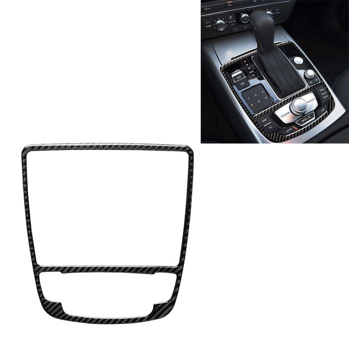Car Carbon Fiber Gear Shift Panel Decorative Sticker for Audi A6 S6 C7 A7 S7 4G8 2012-2018, Left and