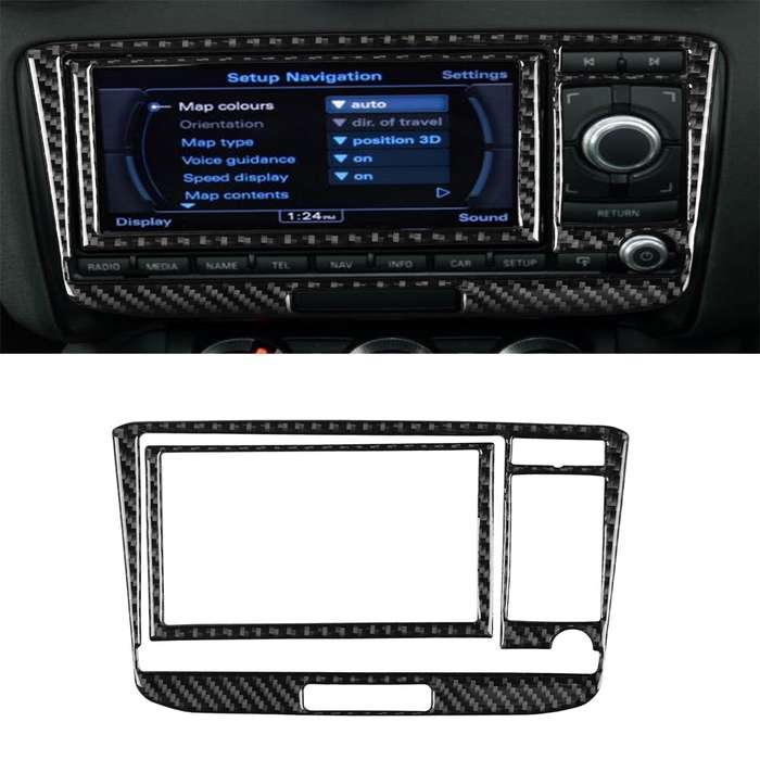 Car Carbon Fiber Air Conditioning CD Panel Decorative Sticker for Audi TT 8n 8J MK123 TTRS 2008-2014
