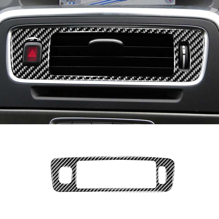 Car Carbon Fiber Central Control Below Air Outlet Decorative Stickers for Volvo V60 2010-2017 / S60