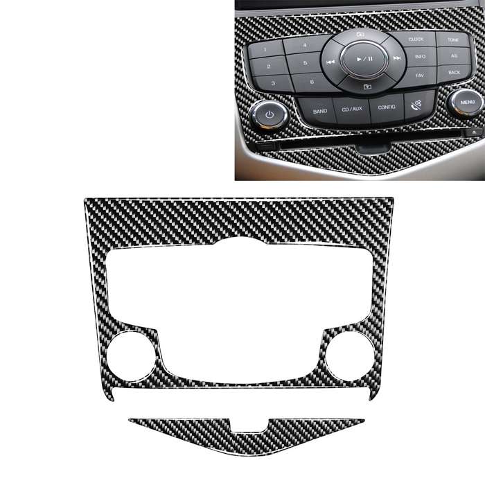 Car Carbon Fiber CD Panel Decorative Sticker for Chevrolet Cruze 2009-2015, Left and Right Drive Uni