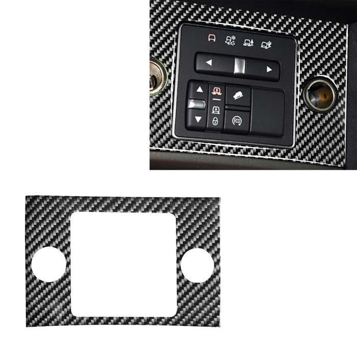 Car Carbon Fiber Cigarette Lighter Panel Decorative Sticker for Land Rover Discovery 4 2010-2016, Le