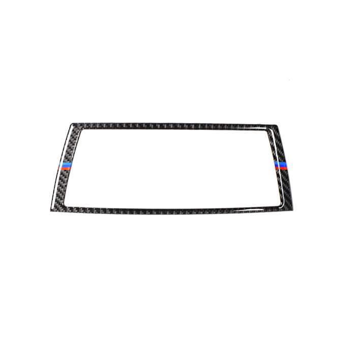 Car Carbon Fiber Tricolor Navigation Frame Decorative Sticker for BMW E70 X5 / E71 X6 2008-2013, Lef