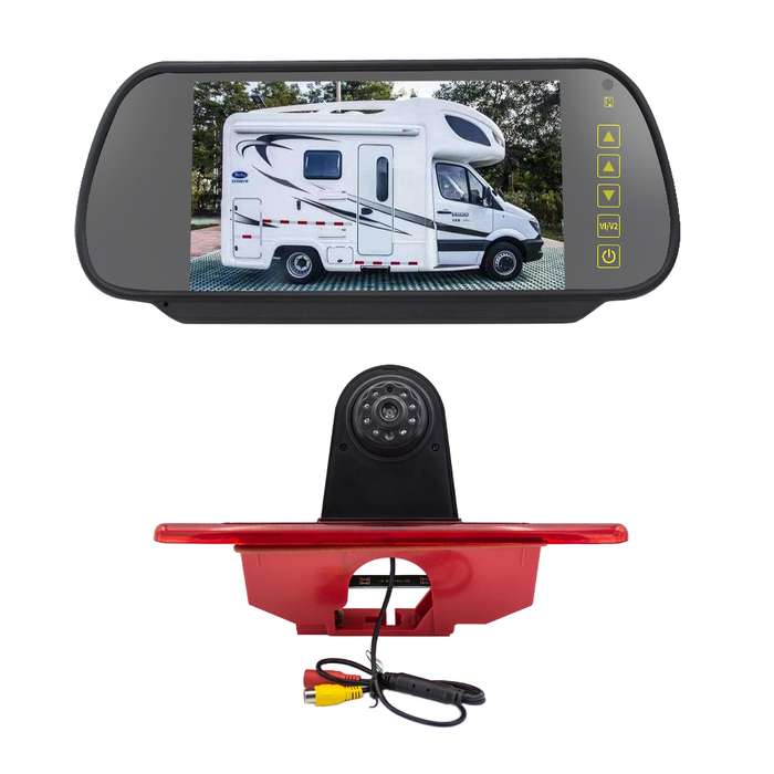 PZ465 Car Waterproof Brake Light View Camera + 7 inch Rearview Monitor for Citroen / Peugeot / Toyot