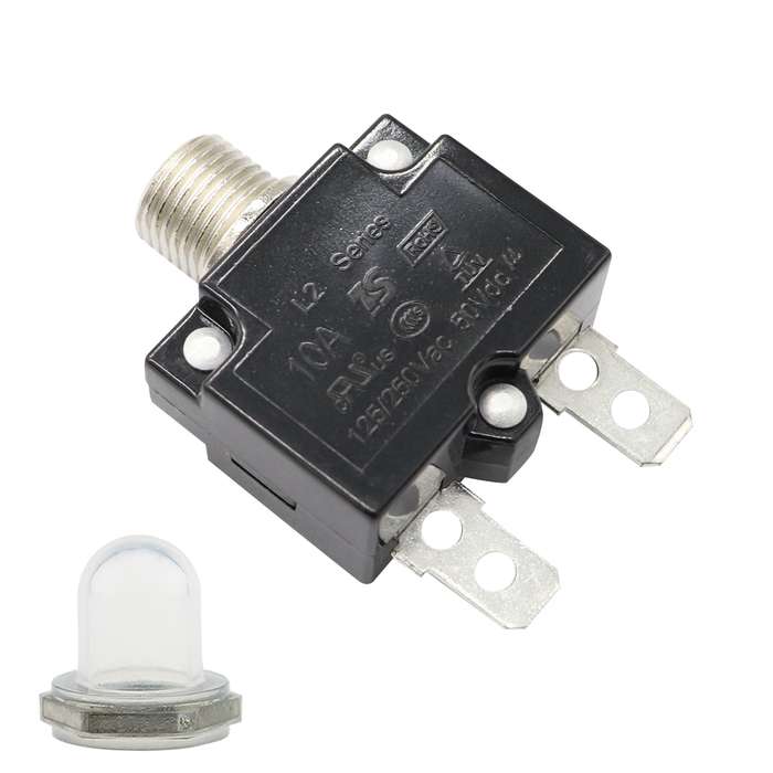 L2 Series 50V Car Overload Protector Manual Reset DC Circuit Breaker with Waterproof Cover, Current: