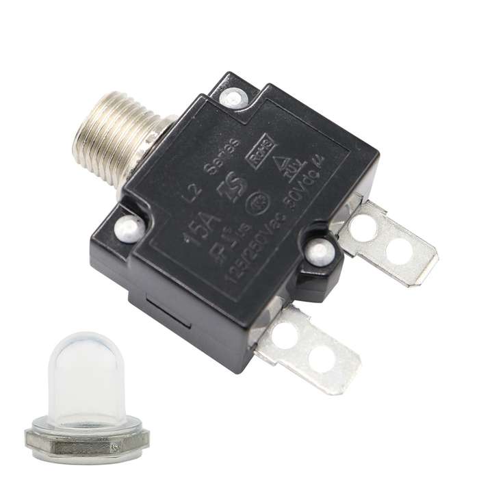 L2 Series 50V Car Overload Protector Manual Reset DC Circuit Breaker with Waterproof Cover, Current: