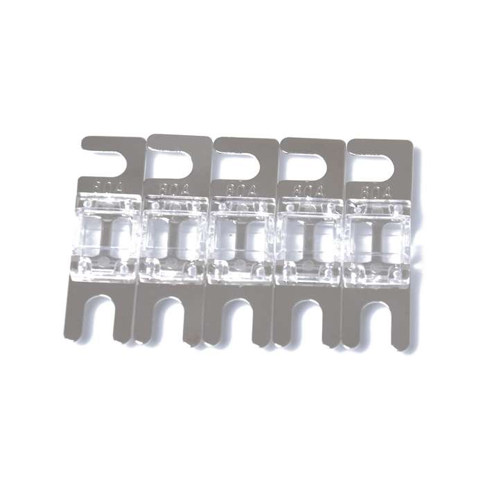 A0304 Transparent 5 PCS Car Audio AFS Mini ANL 80A Fuse Nicked Plated