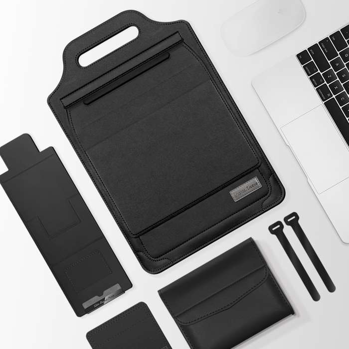 12 inch Multifunctional Mouse Pad Stand Handheld Laptop Bag(Black)
