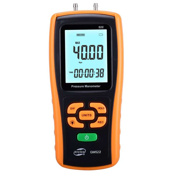 BENETECH GM522 Portable Pressure Gauge, Battery Not Included