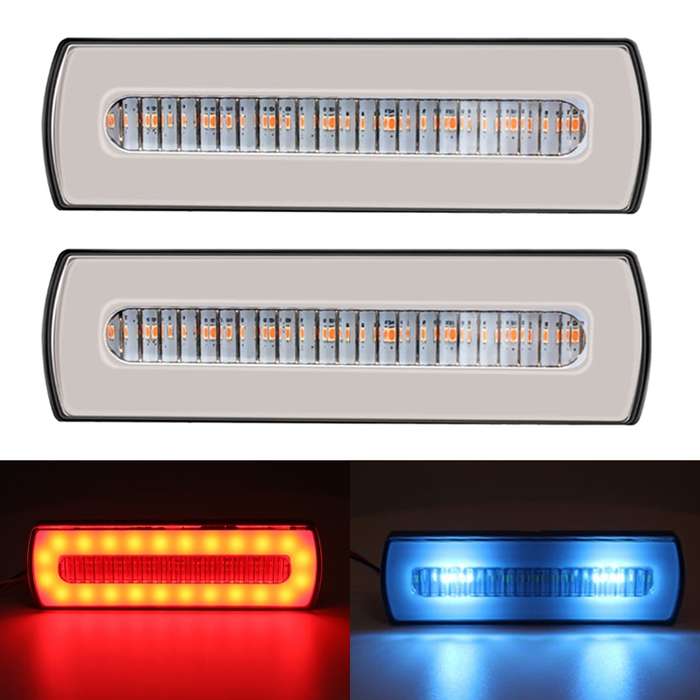 2 PCS Truck modified 40LED Two-color Running Water Turn Signal Light(Red Yellow)