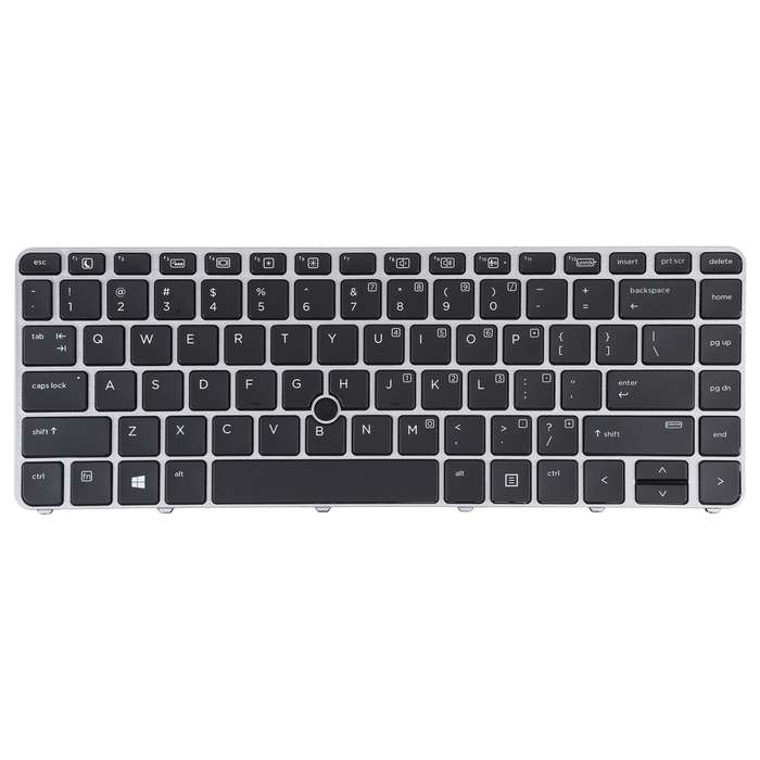 For HP EliteBook 840 G3 US Version Keyboard with Backlight and Pointing(Silver)