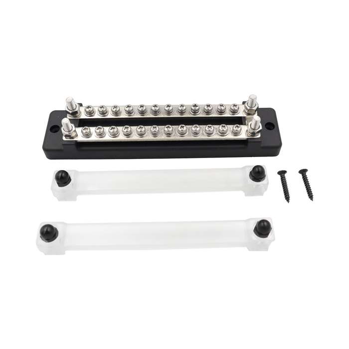 CP-3023-02 150A 12-48V RV Yacht Double-row 12-way Busbar(Black)