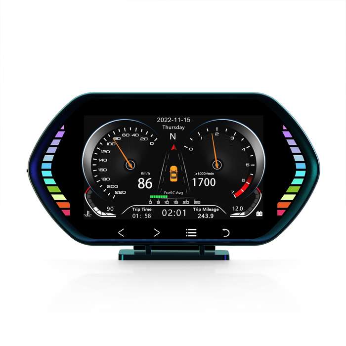 F12 4.5-inch Multi-function HD OBD LCD Instrument Car GPS Slope Meter HUD Head-up Display