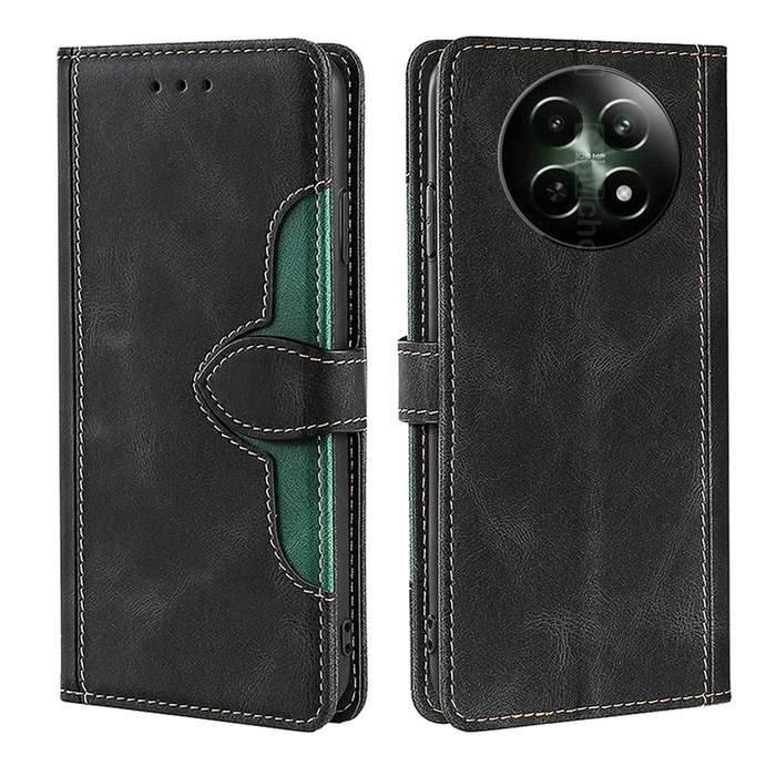 For Realme 12 5G Skin Feel Magnetic Buckle Leather Phone Case(Black)