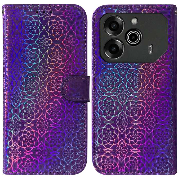 For Tecno Pova 6 5G / 6 Pro 5G Colorful Magnetic Buckle Leather Phone Case(Purple)