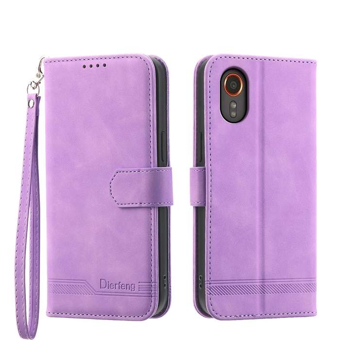 For Samsung Galaxy Xcover 7 Dierfeng Dream Line TPU + PU Leather Phone Case(Purple)