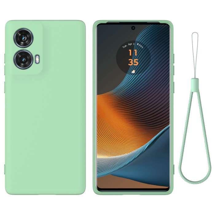 For Motorola Moto G85 Pure Color Liquid Silicone Shockproof Phone Case(Green)