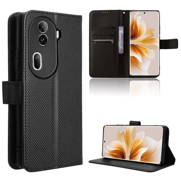 For OPPO Reno11 Pro 5G Global Diamond Texture Leather Phone Case(Black)