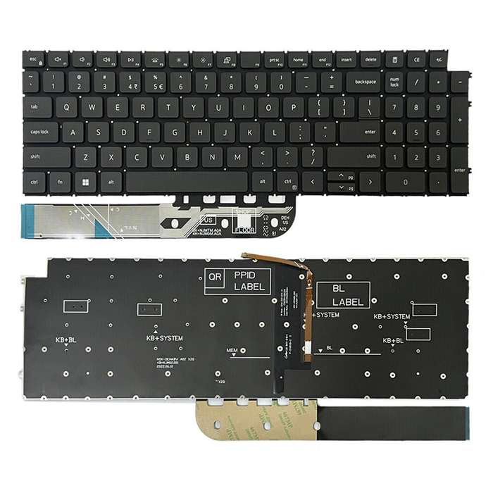 For Dell Inspiron 15-3511 3515 5510 7510 16-7610 US Version Backlight Laptop Keyboard(Black)
