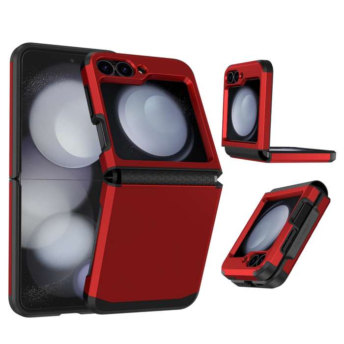 For Samsung Galaxy Z Flip6 5G SGP Armor 2 in 1 Color Contrast TPU Hybrid PC Phone Case(Red)