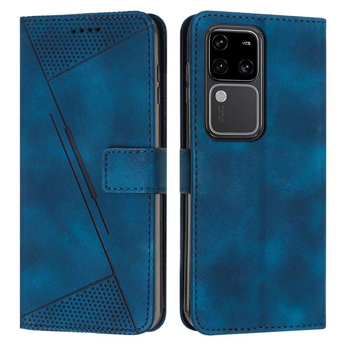 For vivo S18 / S18 Pro Dream Triangle Leather Phone Case with Lanyard(Blue)