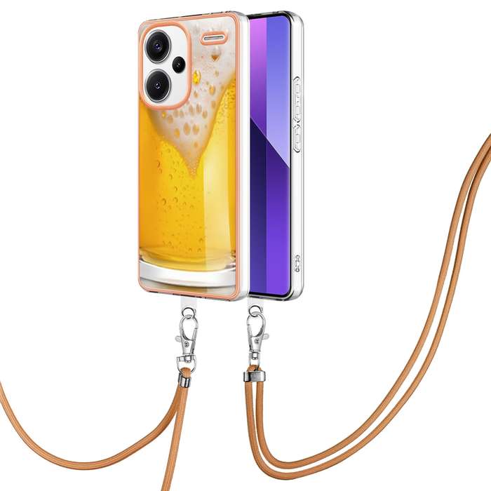 For Xiaomi Redmi Note 13 Pro+ 5G Electroplating Dual-side IMD Phone Case with Lanyard(Draft Bee