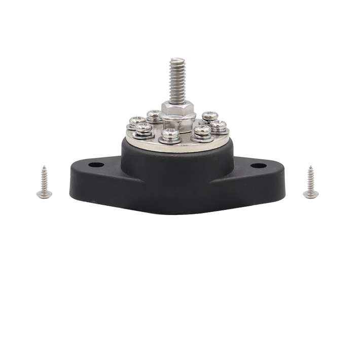 5/16 inch M8 RV Yacht 8-way Terminal Stud with 2pcs M5x20 Screws(Red)